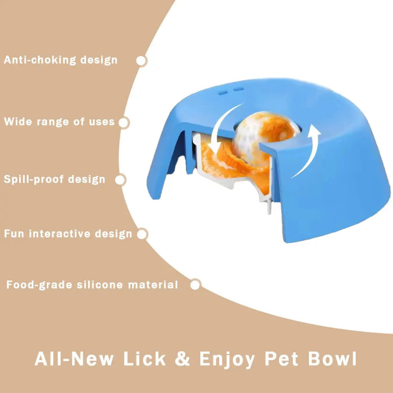 Anti-Choking Slow Feeder Dog Bowl Non-Slip 3/4 Cup - Lick Toy for Liquid Treats Bone Broth Yogurt